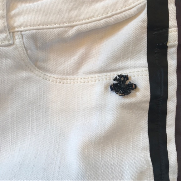 MAISON SCOTCH tuxedo stripe white skinny jeans Le Bon Vivants - Picture 7 of 10